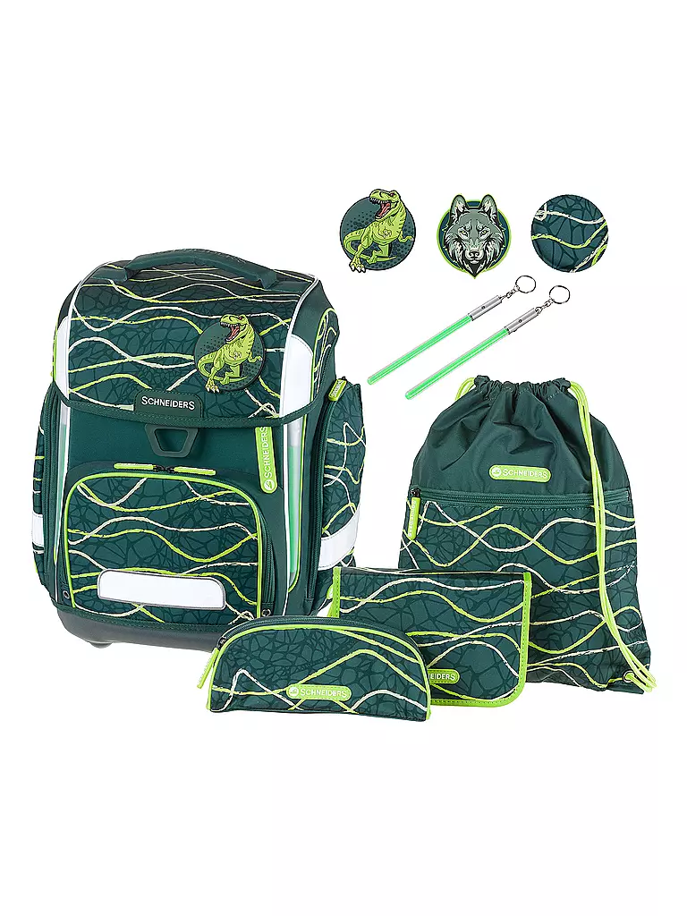 SCHNEIDERS | Schultaschen Set Ergolite 9tlg Jurassic | olive