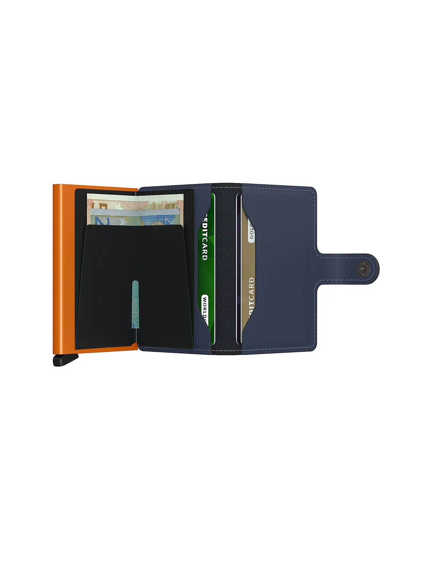 SECRID | Geldbörse - Miniwallet Matte Night Blue Orange | dunkelblau