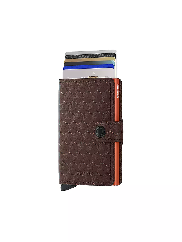 SECRID | Geldbörse - Miniwallet Optical Mini Brown Orange | braun