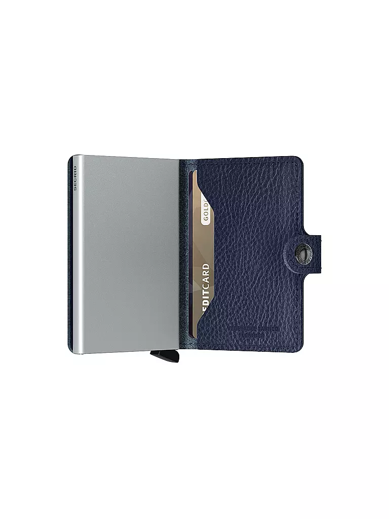 SECRID | Geldbörse - Miniwallet Vegetable Tanned Mini Navy/Silver | blau