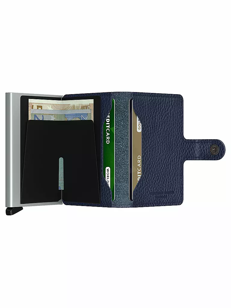 SECRID | Geldbörse - Miniwallet Vegetable Tanned Mini Navy/Silver | schwarz