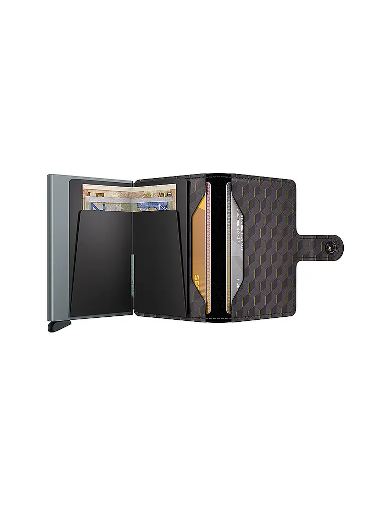 SECRID | Geldbörse Miniwallet Optical Mini Grey Yellow | Grau