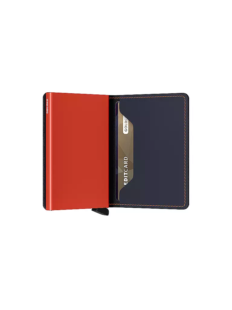 SECRID | Geldbörse SLIMWALLET MATTE Nightblue & Orange | dunkelblau