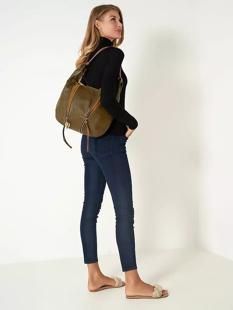 SEE BY CHLOE | Ledertasche - Hobo Bag INDRA | olive