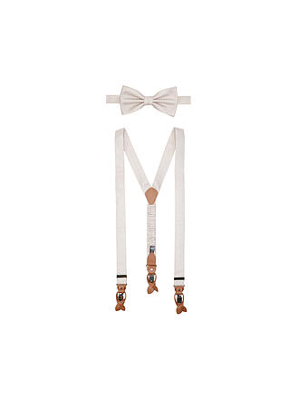 SEIDENFALTER | Hosenträger Set mit Fliege und Knopf-Clips