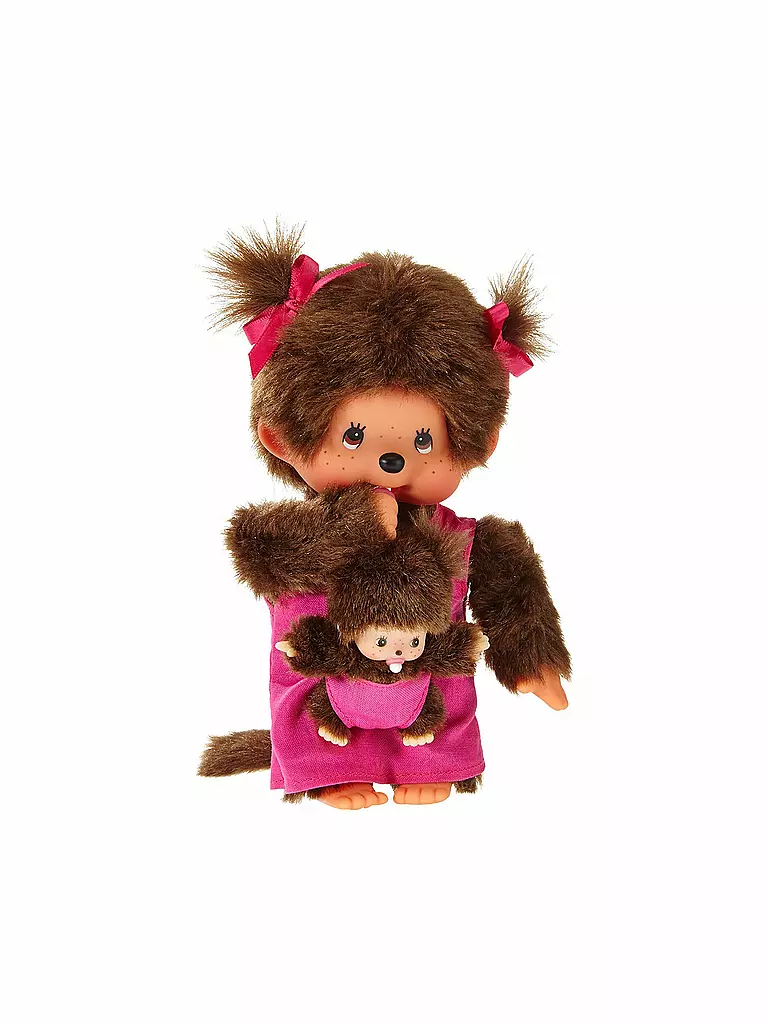 SEKIGUCHI | Plüschtier - Monchhichi Mutter mit Kind 20cm | transparent