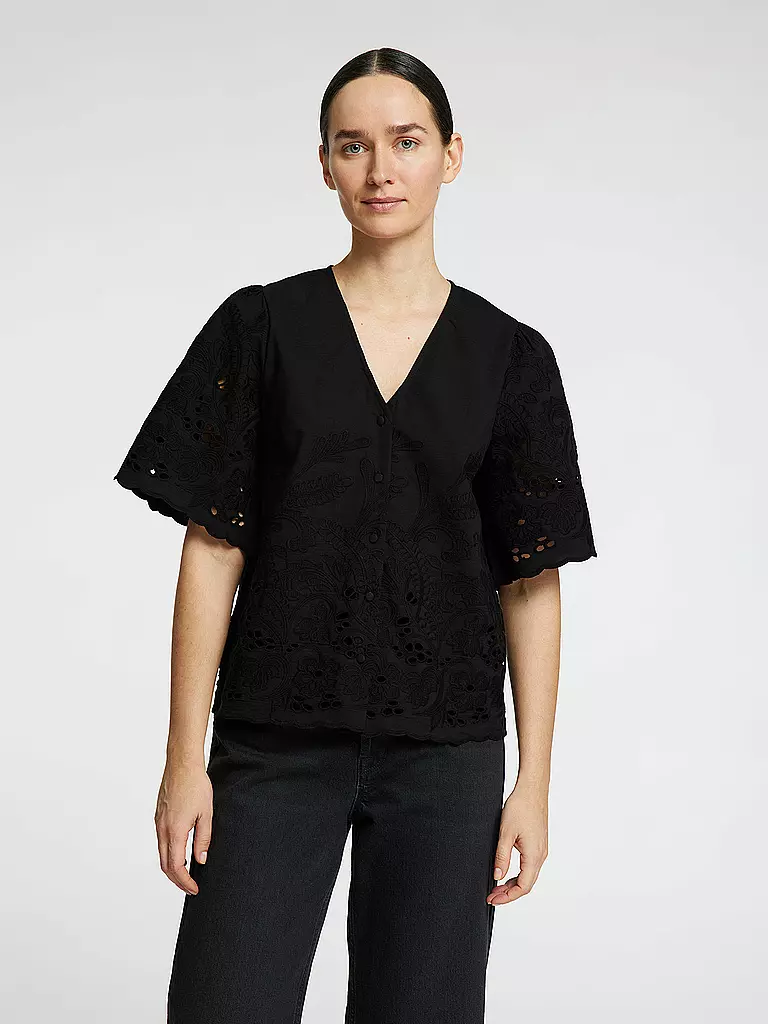 SELECTED FEMME | Bluse SLFDAHLIA BRODERI | schwarz