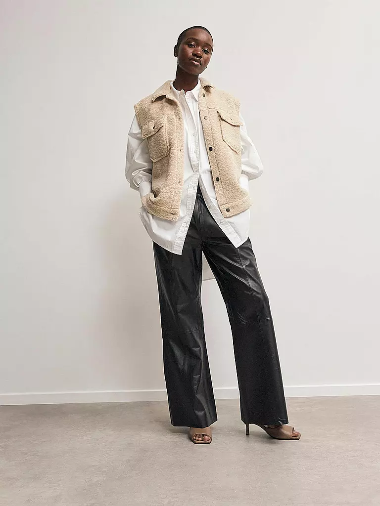 SELECTED FEMME | Gilet - Weste in Felloptik SLFJANY  | beige