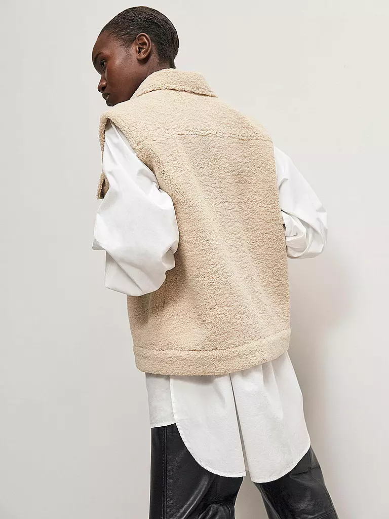SELECTED FEMME | Gilet - Weste in Felloptik SLFJANY  | beige