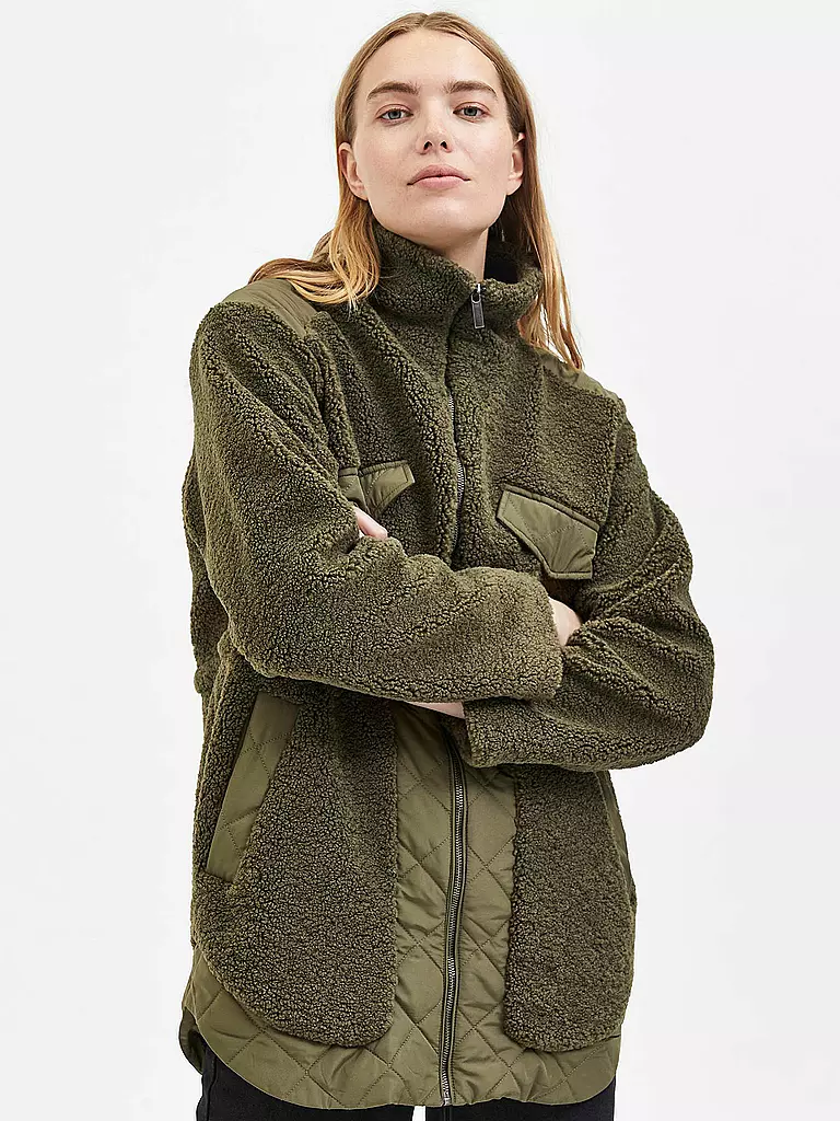 SELECTED FEMME | Jacke in Felloptik SLFRUBA  | olive