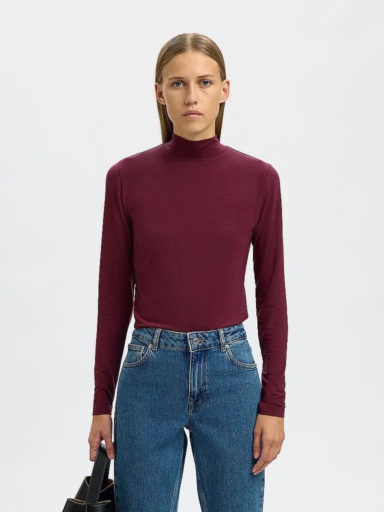 SELECTED FEMME | Rollkragenpullover SLFMANJA | dunkelrot