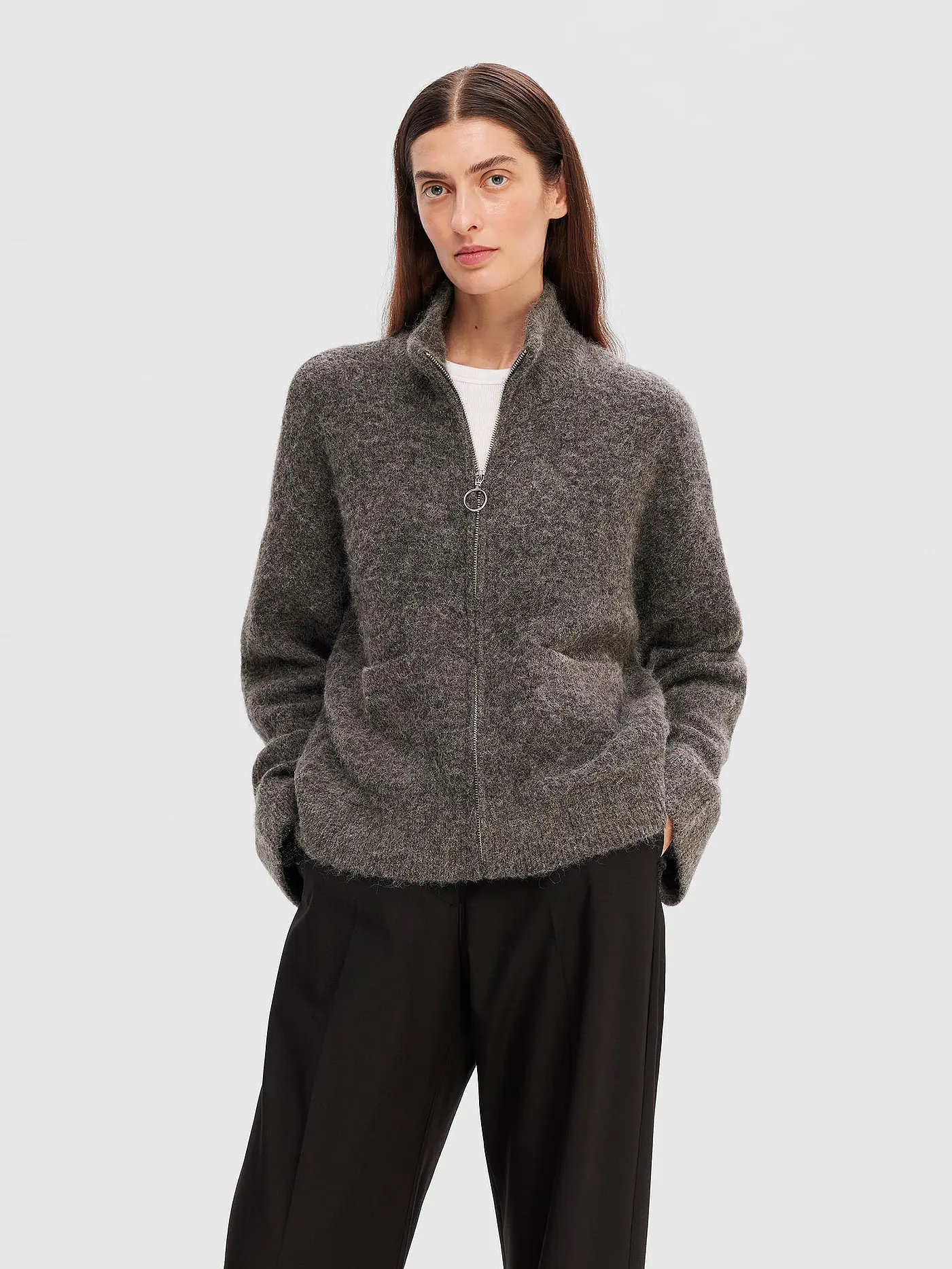 SELECTED FEMME | Strickjacke SLFSIA  | grau
