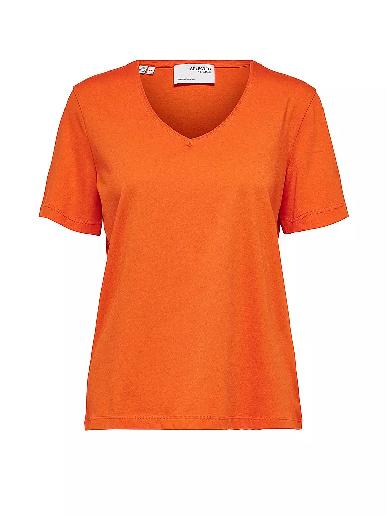 SELECTED FEMME | T-Shirt  SLFESSENTIAL | orange