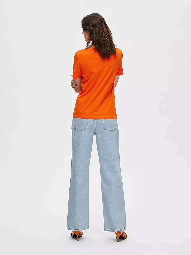 SELECTED FEMME | T-Shirt  SLFESSENTIAL | orange