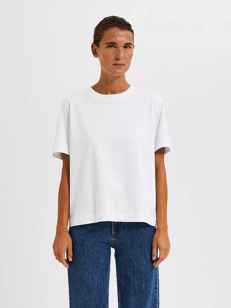 SELECTED FEMME | T-Shirt Boxy Fit SLFESSENTIAL | grün