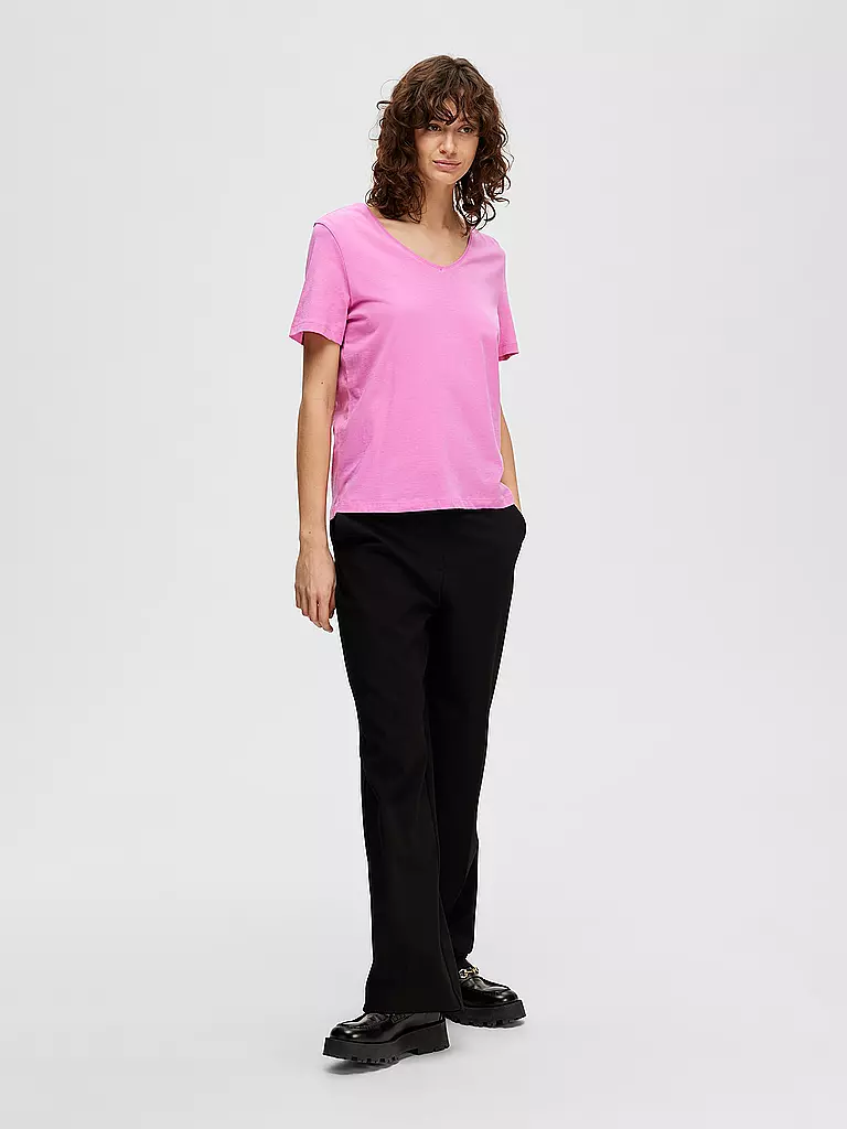 SELECTED FEMME | T-Shirt SLFESSENTIAL | rosa