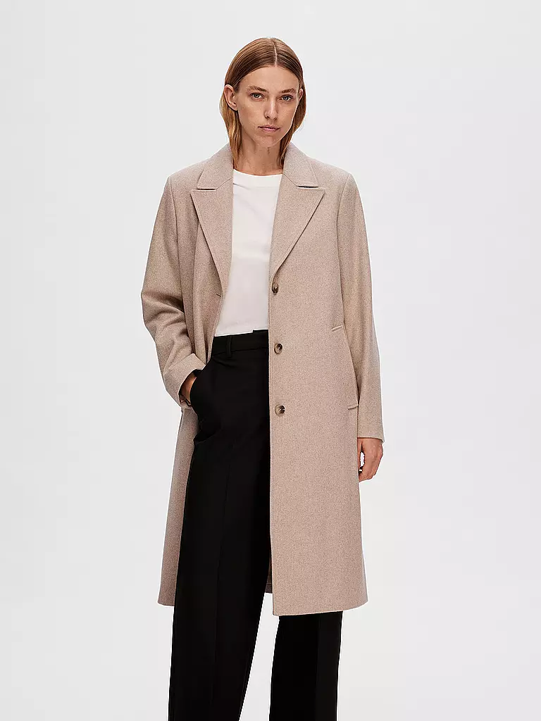 SELECTED FEMME | Wollmantel SLFALMA | beige