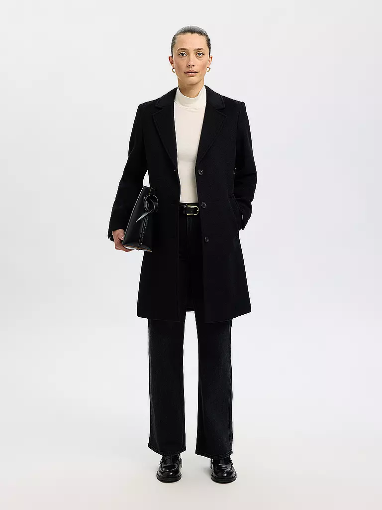 SELECTED FEMME | Wollmantel SLFSASJA | schwarz