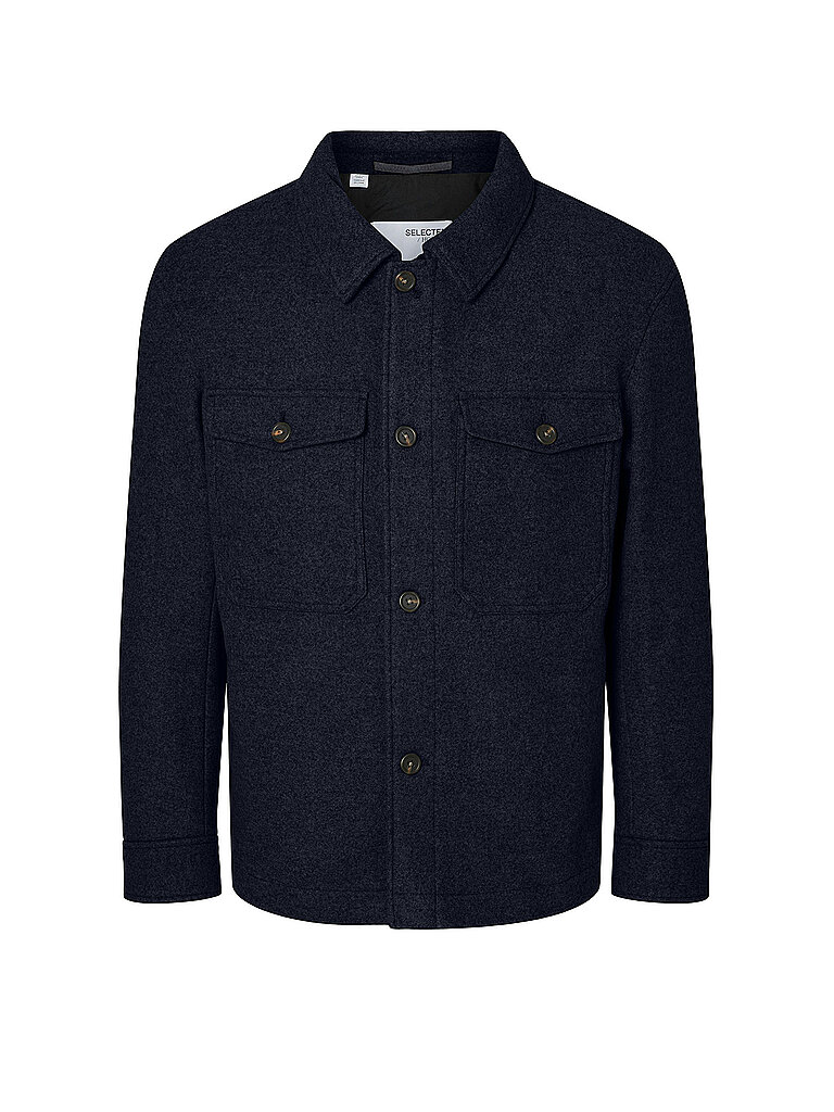 SELECTED Overshirt SLHMITCH LANO blau | L