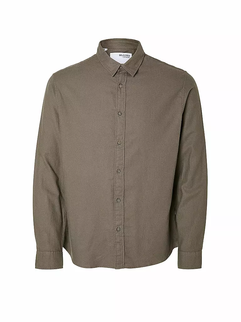SELECTED | Flanellhemd Slim Fit SLHSLIMOWEN | hellbraun