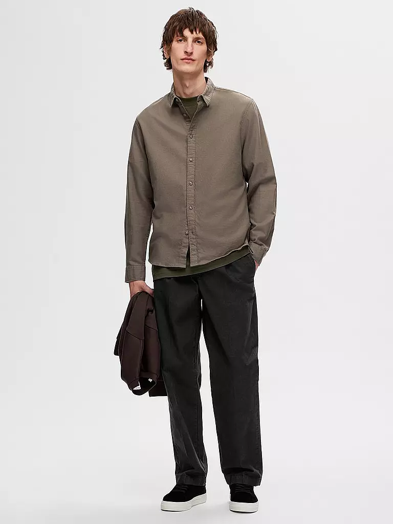 SELECTED | Flanellhemd Slim Fit SLHSLIMOWEN | hellbraun
