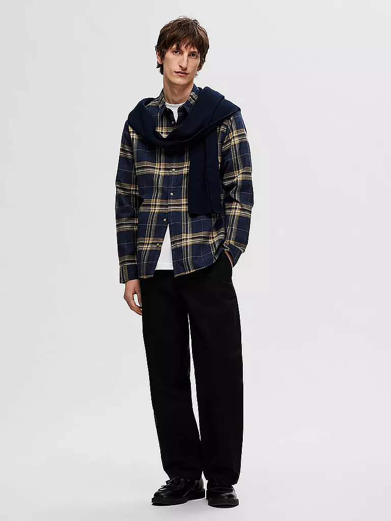 SELECTED | Flanellhemd Slim Fit SLHSLIMOWEN | dunkelblau