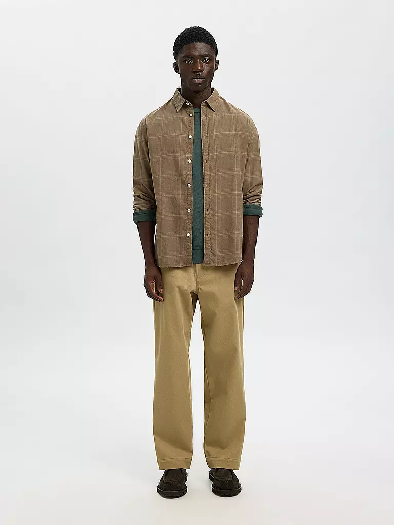 SELECTED | Flanellhemd Slim Fit SLHSLIMOWEN | beige
