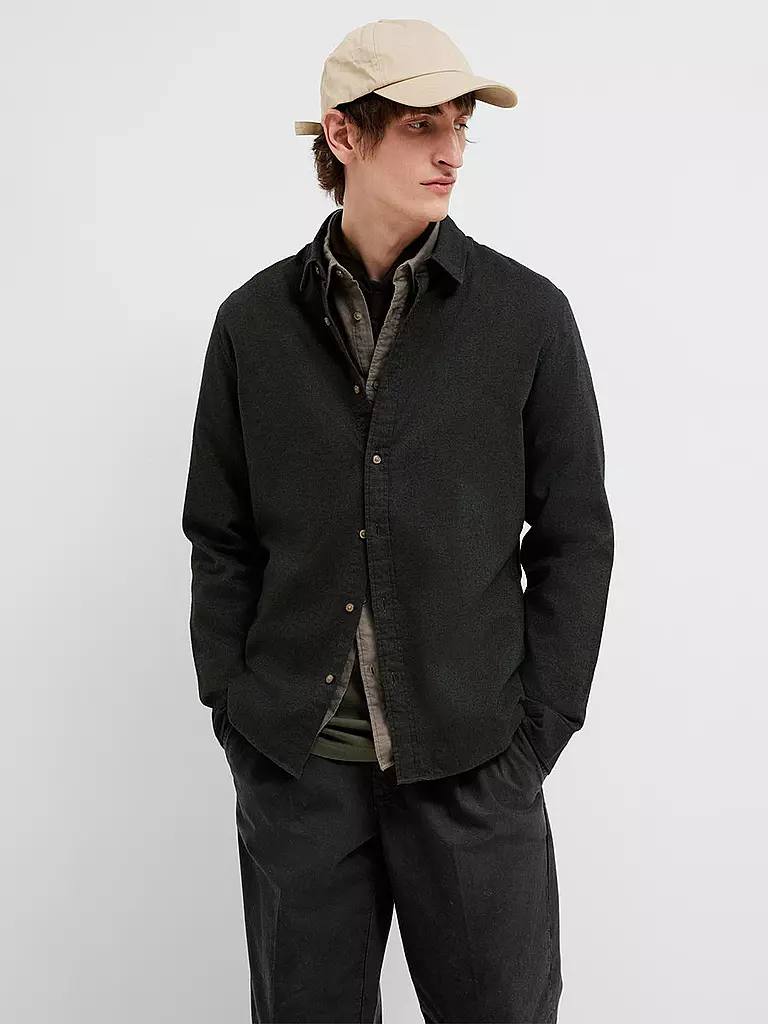 SELECTED | Flanellhemd Slim Fit SLHSLIMOWEN | dunkelblau