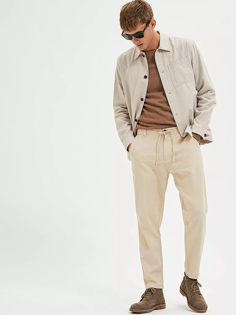SELECTED | Leinenhose SLHSLIMTAPE | schwarz