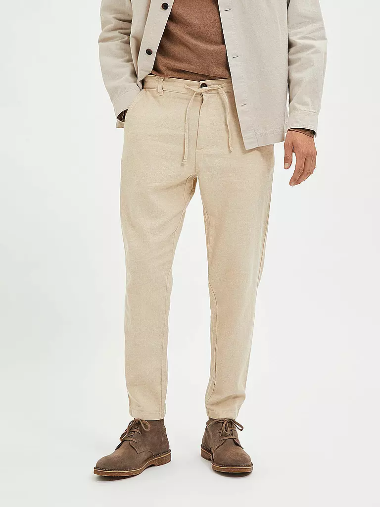SELECTED | Leinenhose SLHSLIMTAPE | schwarz