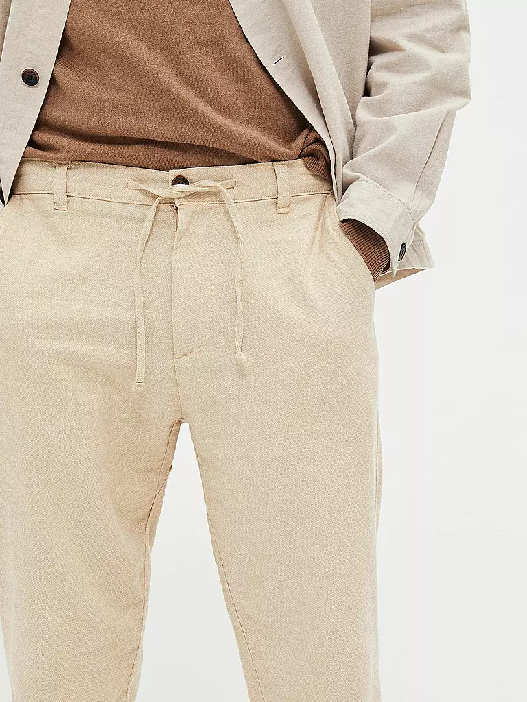 SELECTED | Leinenhose SLHSLIMTAPE | schwarz
