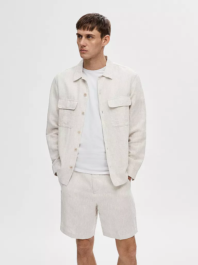 SELECTED | Overshirt SLHMADS-LINEN | weiss