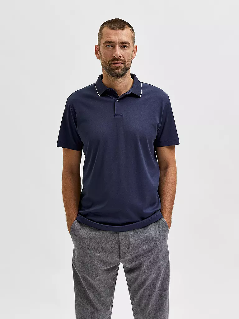 SELECTED | Poloshirt SLHLEROY COOLMAX | schwarz