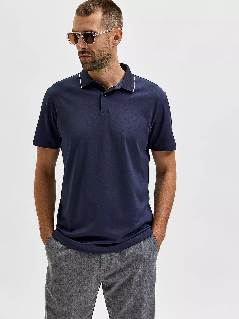 SELECTED | Poloshirt SLHLEROY COOLMAX | schwarz