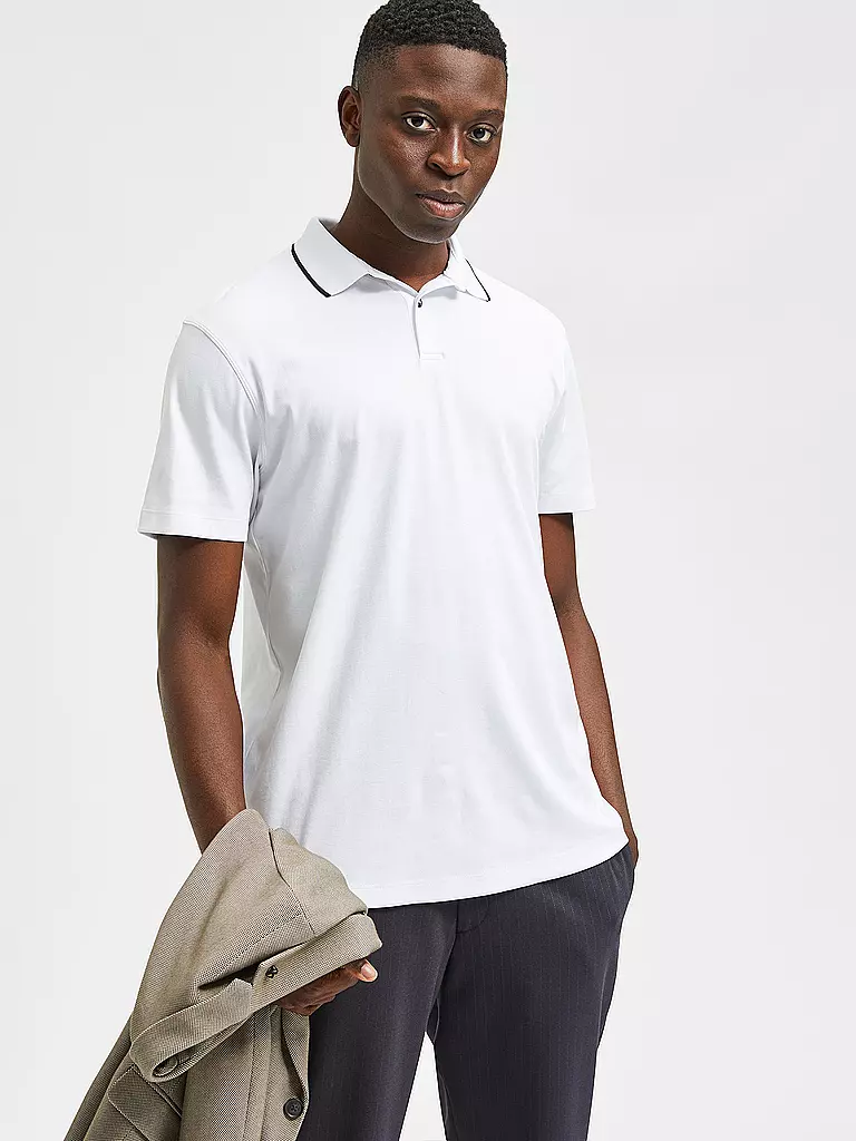 SELECTED | Poloshirt SLHLEROY COOLMAX | hellblau