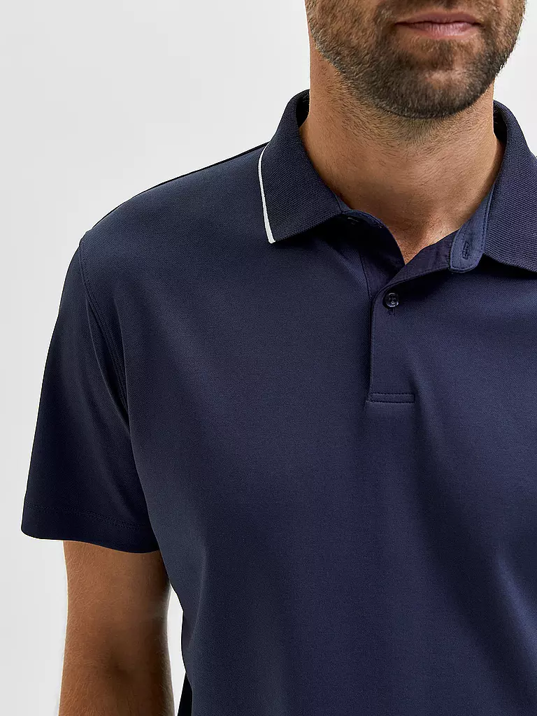 SELECTED | Poloshirt SLHLEROY COOLMAX | hellblau