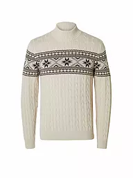 SELECTED | Stehkragenpullover SLHFLAKE  | creme