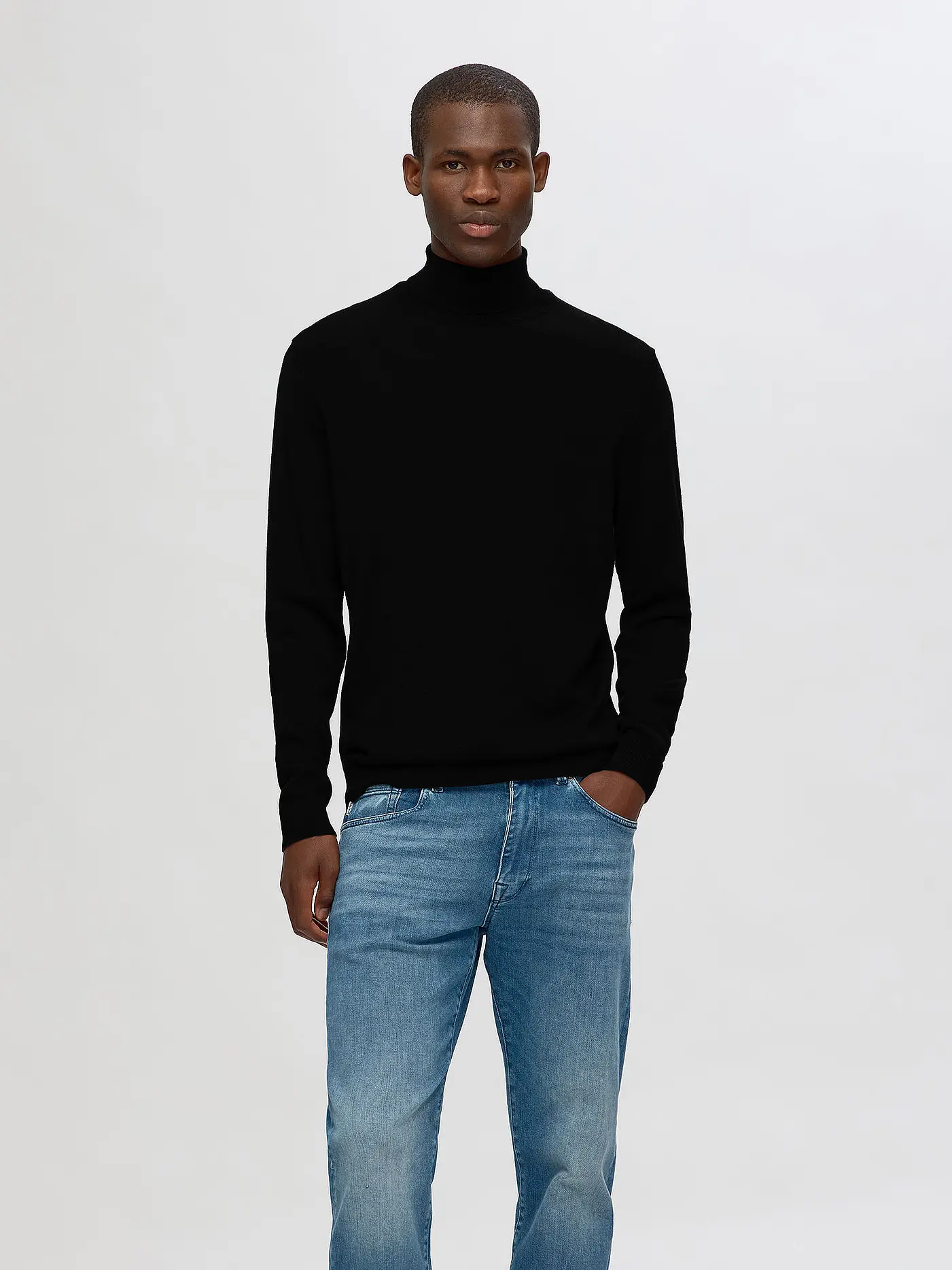 SELECTED | Rollkragenpullover SLHTRAY | schwarz
