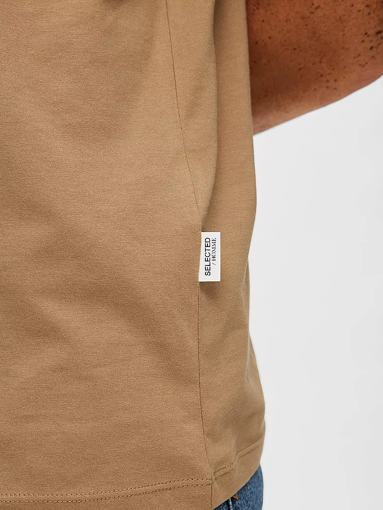 SELECTED | T-Shirt SLHASPEN  | beige