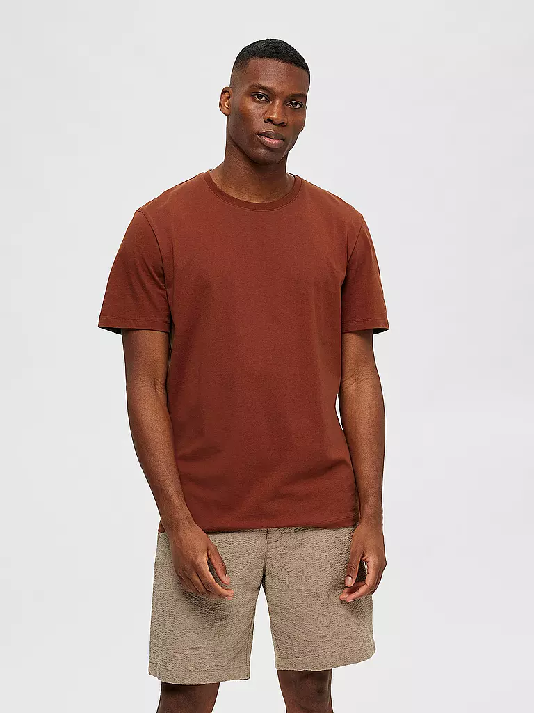 SELECTED | T-Shirt SLHASPEN | braun