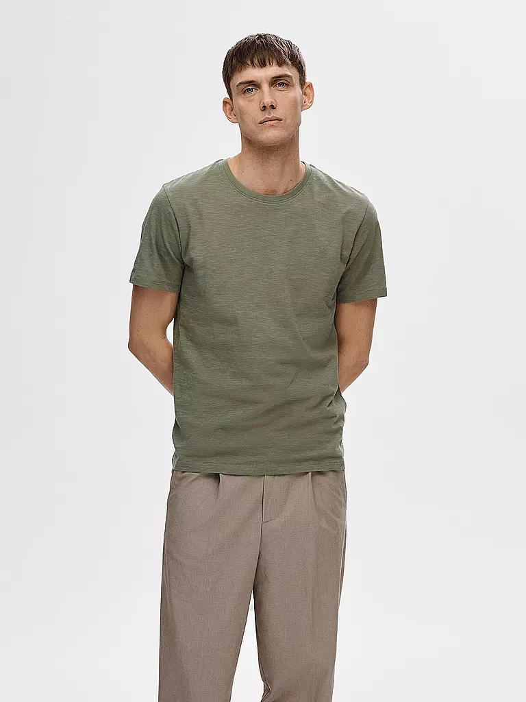 SELECTED | T-Shirt SLHASPEN | beige