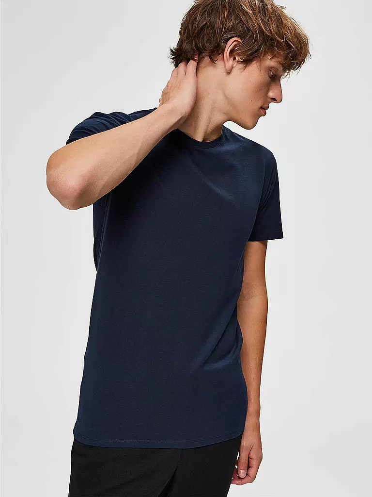 SELECTED | T-Shirt SLHNEWPIMA | blau