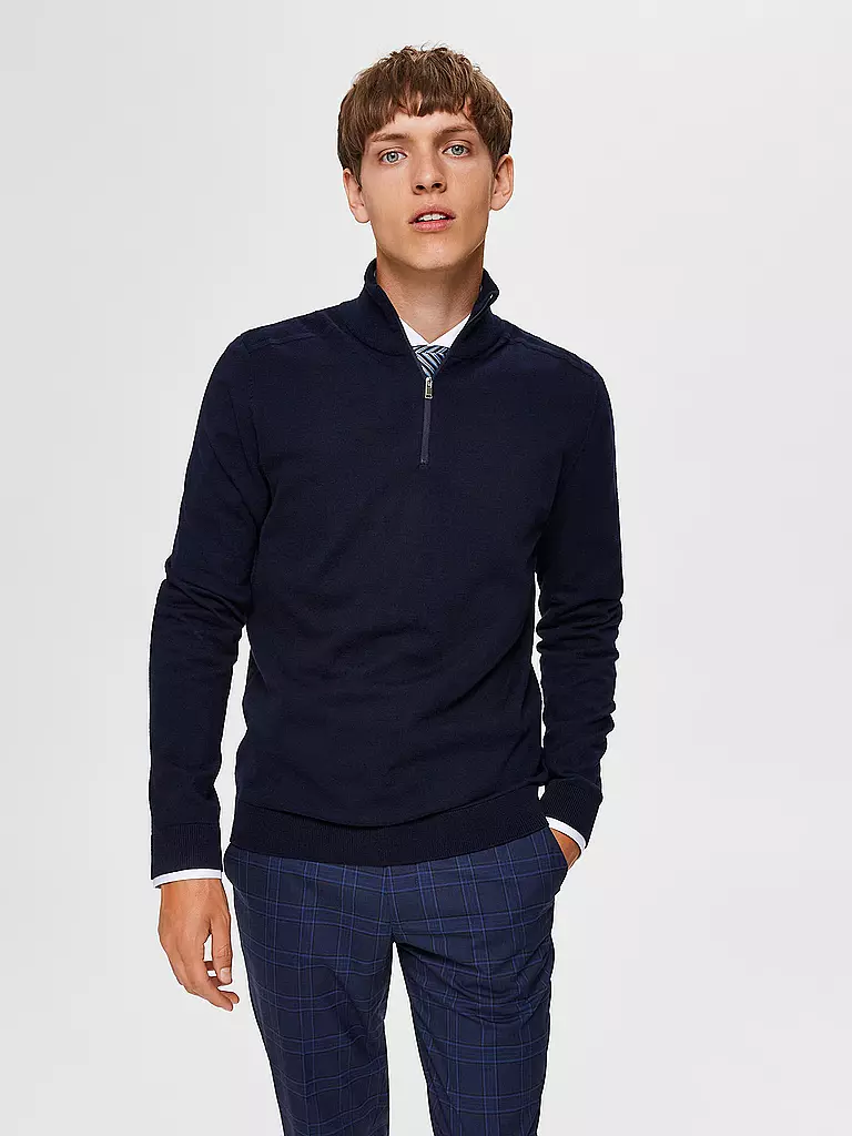 SELECTED | Troyer Pullover SLHBERG | blau