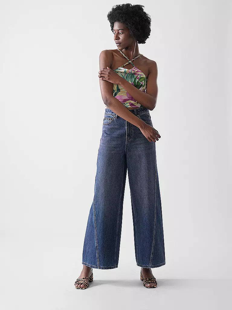 SELF-PORTRAIT | Jeans Wide Leg  | blau