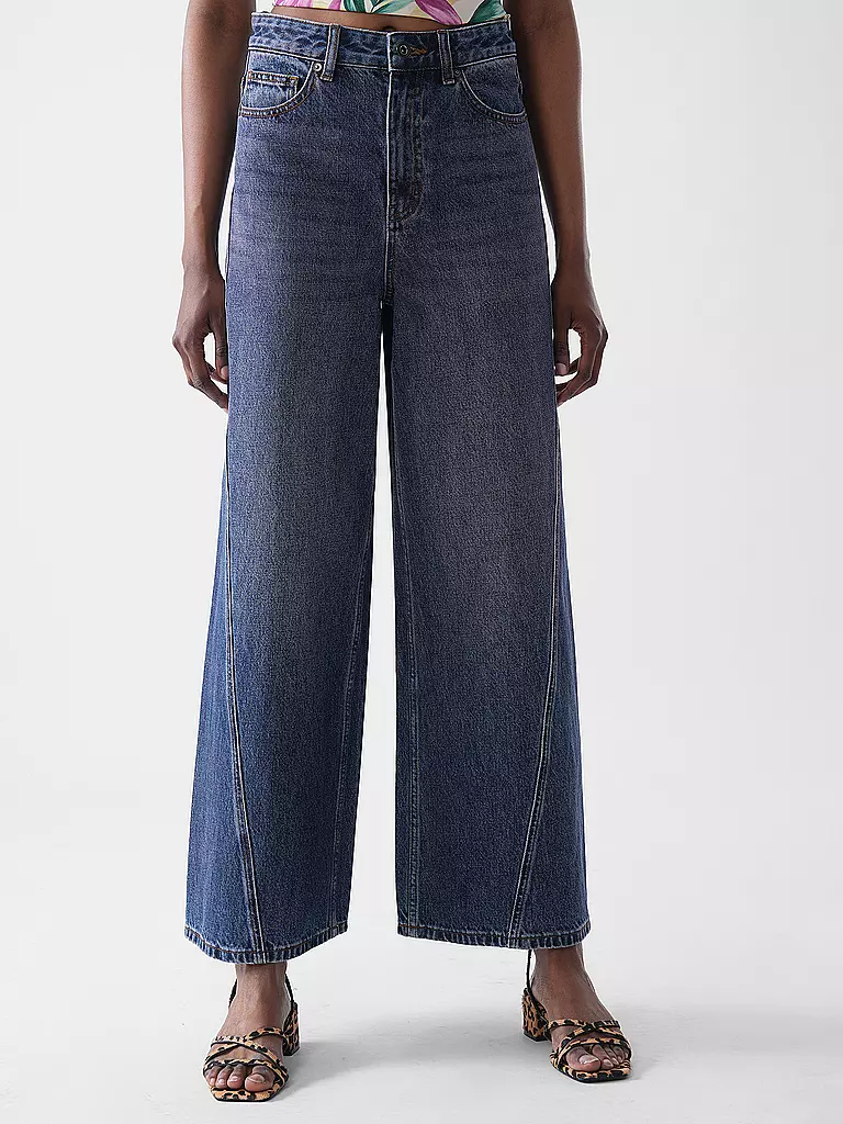 SELF-PORTRAIT | Jeans Wide Leg  | blau