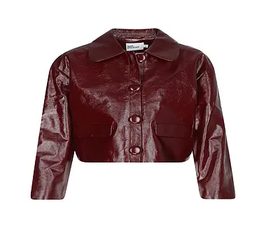 SELF-PORTRAIT Lederjacke dunkelrot