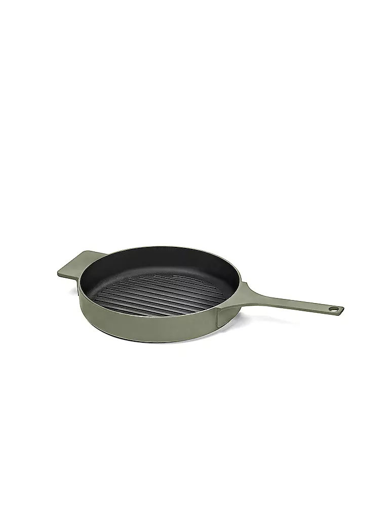 SERAX | Grillpfanne rund "Surface - Enamel Cast Iron" 26cm (Camogreen) | gruen