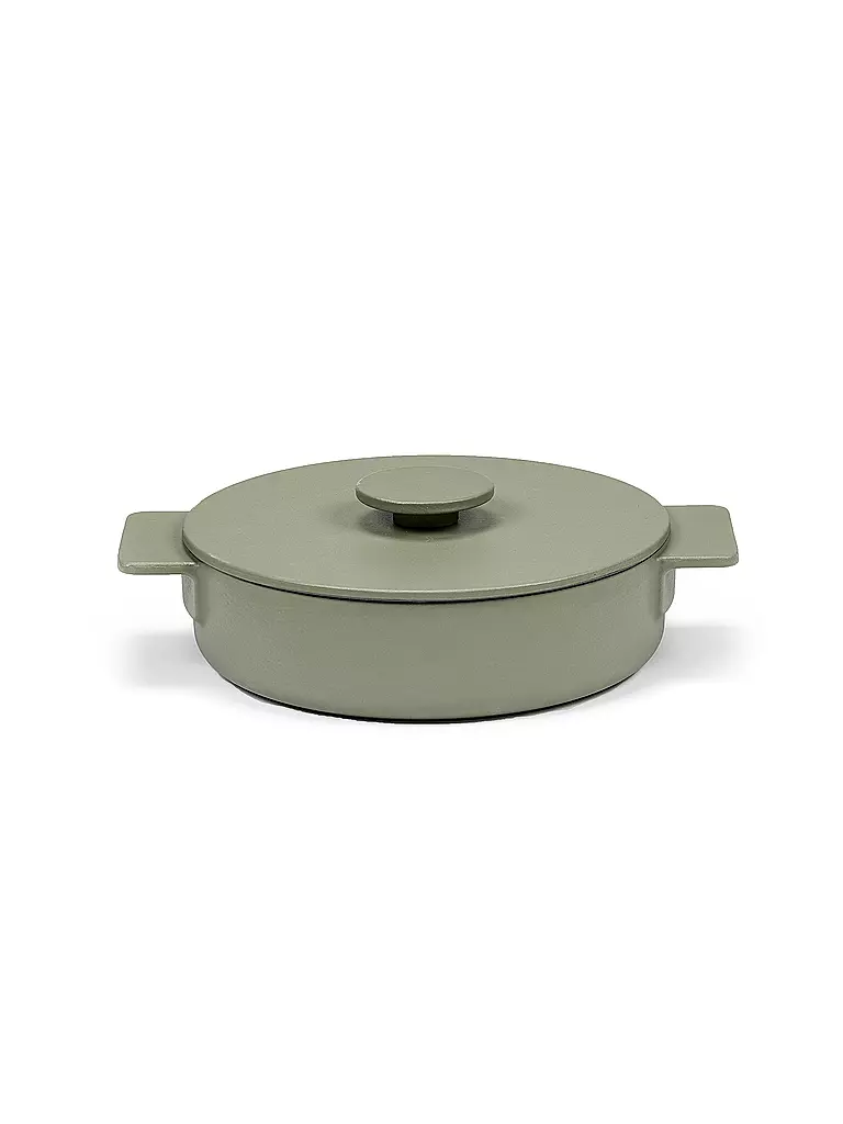 SERAX | Kasserolle "Surface - Enamel Cast Iron" 23cm/1,7l (Camogreen) | grün