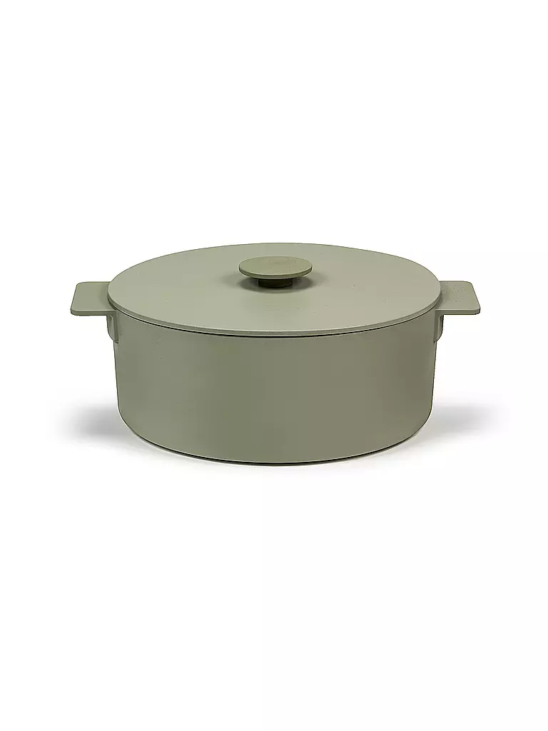 SERAX | Kochtopf "Surface - Enamel Cast Iron" 29cm/5,5l (Camogreen) | grün