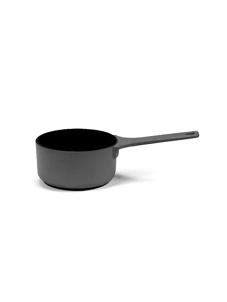 SERAX | Stielkasserolle "Surface - Enamel Cast Iron" 12cm/0,5l (Schwarz) | schwarz